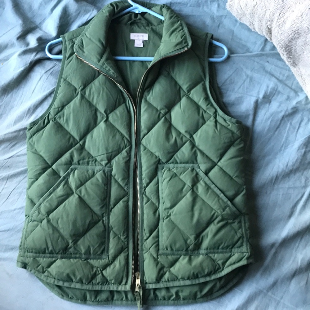 J-crew green puffer vest